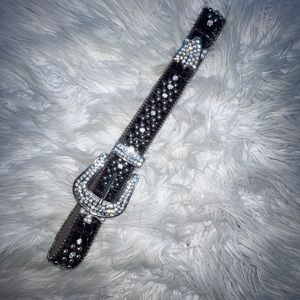 COPY - Rhinestoned belt brown